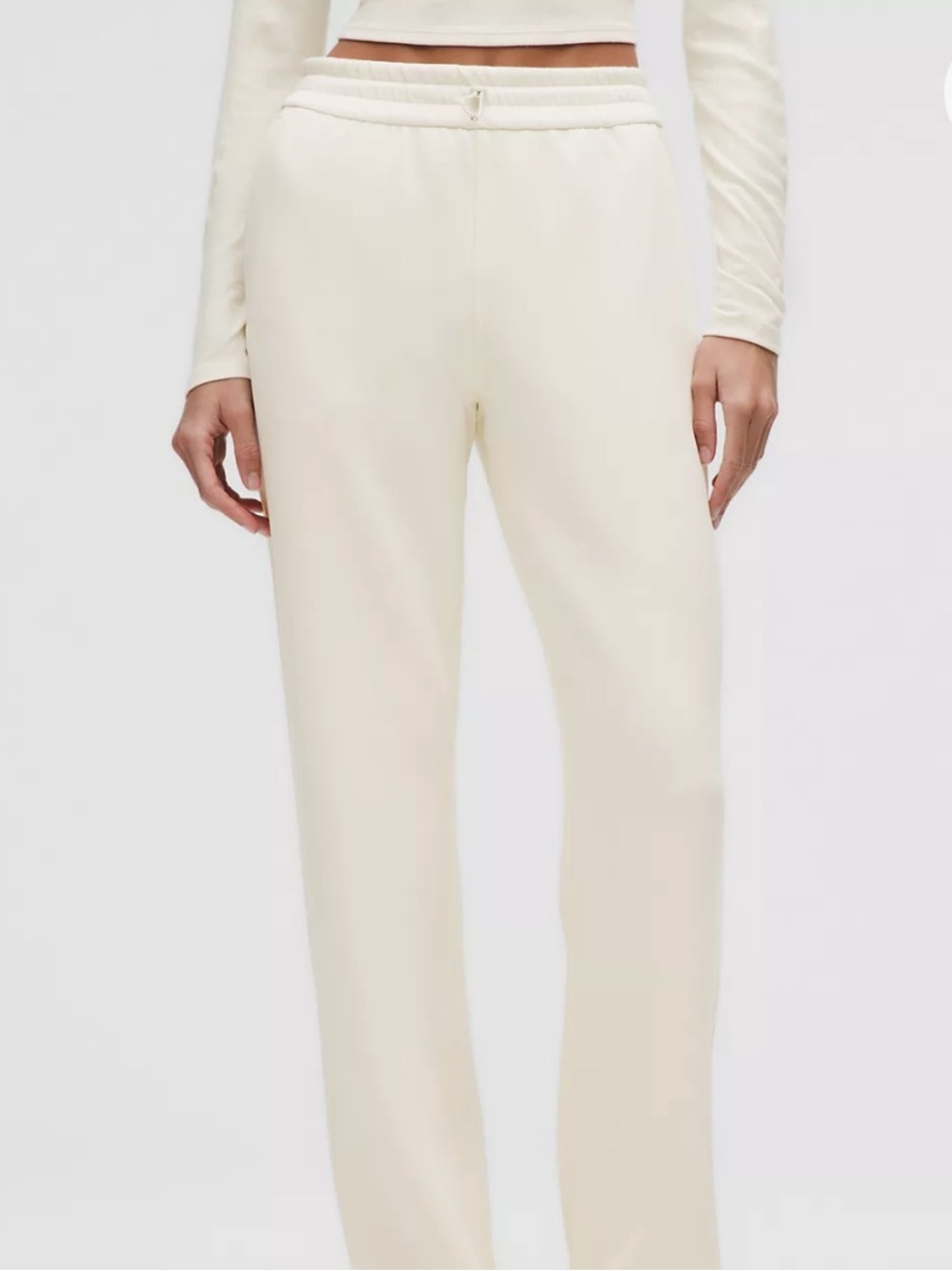 lululemon athletica Light Ivory Cream High rise Wide-Leg Jogger Pants | 6 short - Picture 2 of 5